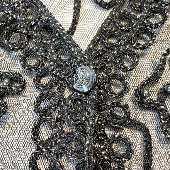 🖤 Temptation Sheer Beaded Cardigan – Luxe Layering in Size L 💐 - Picture 5 of 13